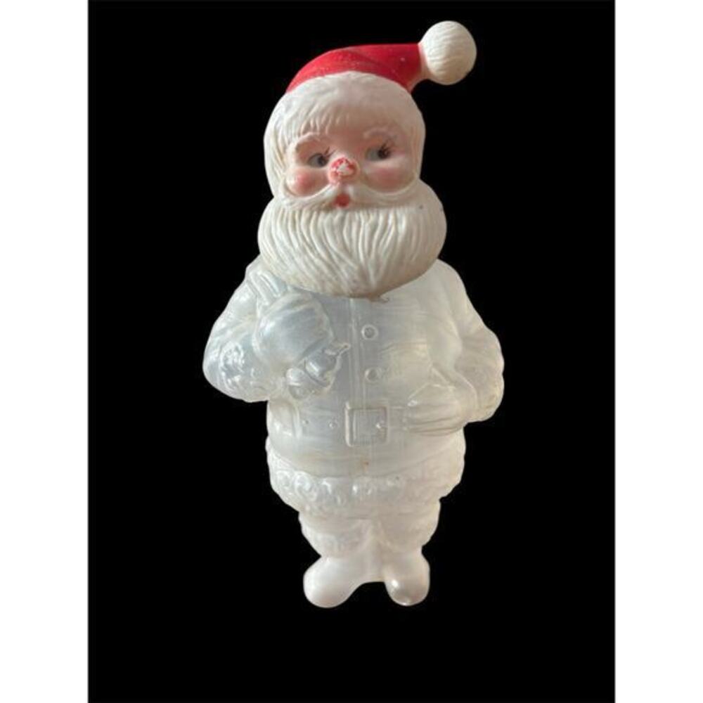 Vtg Kitschy Plastic Christmas Santa Coin Bank Figure 1970